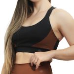 CONJUNTO SHORT/C BOLSO E TOP COFFEE