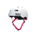 CAPACETE BRANCO FOSCO FITA VERMELHA IRON PROFISSIONAL
