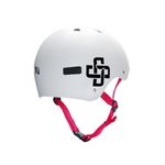 CAPACETE BRANCO FOSCO FITA VERMELHA IRON PROFISSIONAL