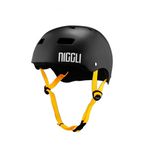 CAPACETE PRETO FOSCO FITA AMARELA IRON PROFISSIONAL