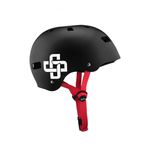 CAPACETE PRETO FOSCO FITA VERMELHA IRON PROFISSIONAL