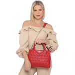 Bolsa Estruturada de Couro Griffazzi Vermelha