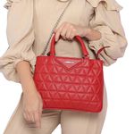 Bolsa Estruturada de Couro Griffazzi Vermelha