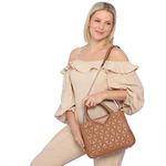 Bolsa Estruturada de Couro Griffazzi Caramelo