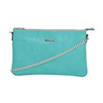 Bolsa Clutch Transversal em Couro Griffazzi Verde Água