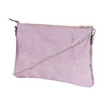Bolsa Clutch Transversal em Couro Griffazzi Lilas