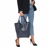 Bolsa Sacola Couro Griffazzi Azul