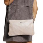 Bolsa Clutch Transversal em Couro Griffazzi Nude