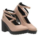 Sapato Scarpin Boneca Vitória Nude Sola Preta
