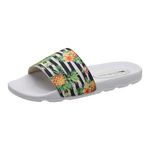 Chinelo Slide Cancún Branco Abacaxi Listrado