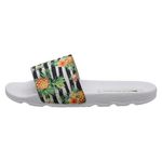 Chinelo Slide Cancún Branco Abacaxi Listrado