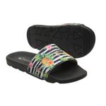 Chinelo Slide Cancún Preto Abacaxi Listrado