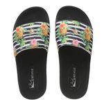 Chinelo Slide Cancún Preto Abacaxi Listrado