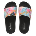 Chinelo Slide Cancún Preto Flamingo