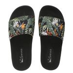 Chinelo Slide Cancún Preto Floral