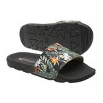 Chinelo Slide Cancún Preto Floral