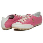 Sapatênis Em Couro Sarah Rosa Com Off White
