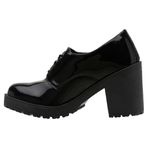 Sapato Scarpin Oxford Stéfani Preto Verniz