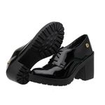 Sapato Scarpin Oxford Stéfani Preto Verniz