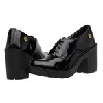Sapato Scarpin Oxford Stéfani Preto Verniz