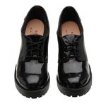 Sapato Scarpin Oxford Stéfani Preto Verniz