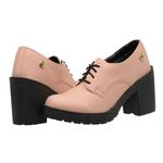 Sapato Scarpin Oxford Stéfani Nude Sola Preta