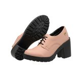 Sapato Scarpin Oxford Stéfani Nude Sola Preta