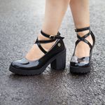 Sapato Scarpin Boneca Vitória Preto Verniz