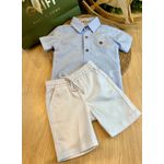 Conjunto Bata Em Linho Menino + Bermuda