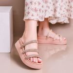 Sandália FlatForm Alice Alta Nude