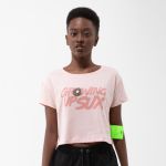 CAMISETA BABY LOOK SUX CROPPED ROSA DONUT