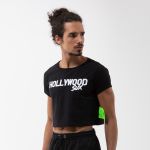 CAMISETA BABY LOOK SUX CROPPED PRETA HOLLYWOOD