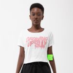 CAMISETA BABY LOOK SUX CROPPED BRANCA MELTING
