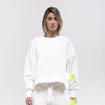 BLUSA MOLETOM SUX OVERSIZED CROPPED OFF WHITE