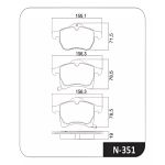 Pastilha de freio Astra, Meriva, Vectra, Zafira - dianteira N351