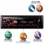 Radio Automotivo Pioneer Mvh-88ub Mp3 Player Entrada Usb 