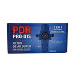 PDR PRO-015 REGULADOR DE AR DE 1/2 OU 1/4 COM DUPLA SAIDA E CARVAO ATIVADO