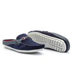Mule Masculino Estilo Mocassim Com Sola Costurada Em Camurça Azul Marinho 112-db