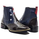 Bota Texana Bico Quadrado U.S.A 2049 Masculina Em Couro