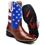 Bota Texana U.S.A Masculina Cano Longo 2504 Bico Quadrado