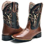 Bota Country 2505 Masculina Cano Longo Texana Bico Quadrado