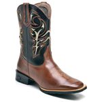 Bota Country 2505 Masculina Cano Longo Texana Bico Quadrado