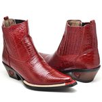 Bota Texana Vermelho Masculina Country Bico Fino Couro Exótica