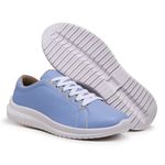 Tênis Feminino Casual Leve de Amarração Azul 302-W