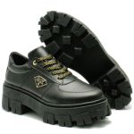 Sapato Oxford Tratorado Feminino GuGi 404-GG - Preto