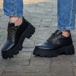 Sapato Oxford Tratorado Feminino GuGi 404-GG - Preto