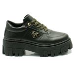 Sapato Oxford Tratorado Feminino GuGi 404-GG - Preto