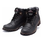 Coturno Casual Masculino Boots 775 Em Couro - Preto