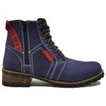 Bota Azul Marinho Coturno Casual Masculino 796 Em Couro