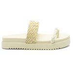 Sandália Papete Tressê Feminina Birken Com Tiras Trançadas Plataforma Macia 901-GG - Off White